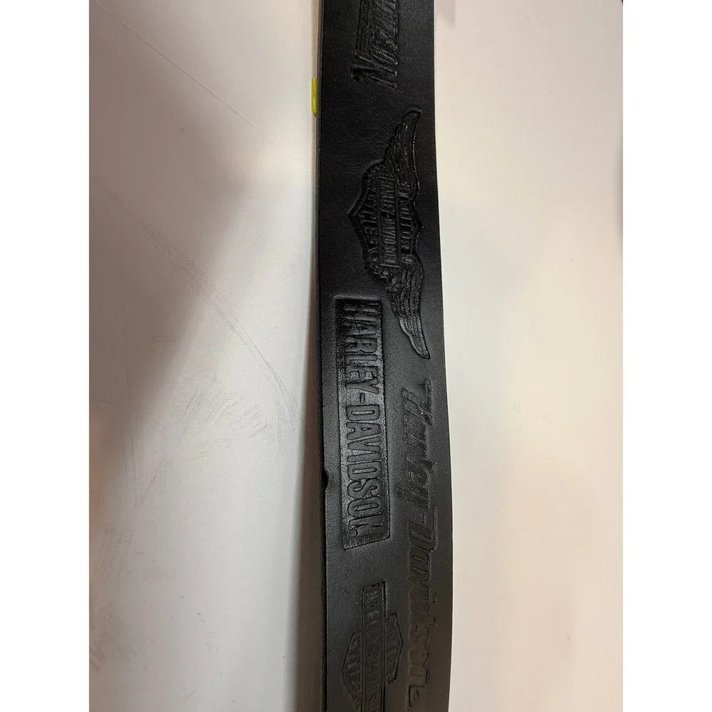 Harley-Davidson Mens Black Embossed Leather Belt Biker Logo 99493-07V Size 30